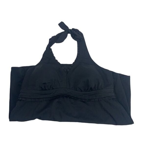 Liz Lange Maternity Halter Top Tankini w/Ruffle Trim - Black, Size Medium - Picture 6 of 6